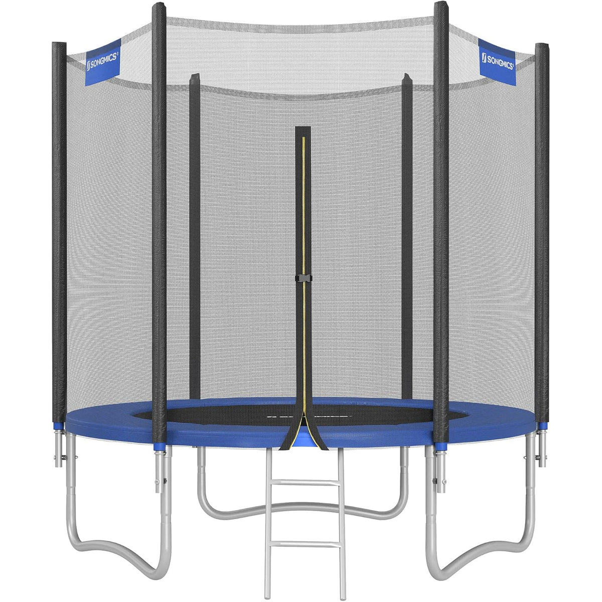 SONGMICS Trambulina pentru copii cu plasa de protectie exterioara, diametru 183 cm, 100 kg, albastru