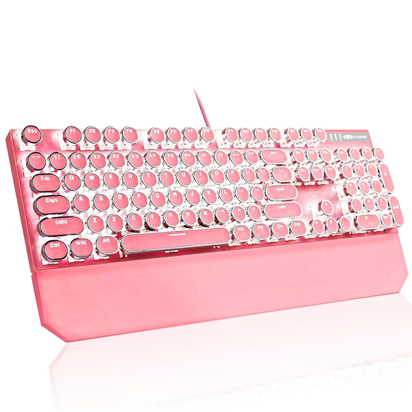 Tastatura Mecanica Gaming Timebox, Blue Switch, iluminare LED, Roz - Imagine 1