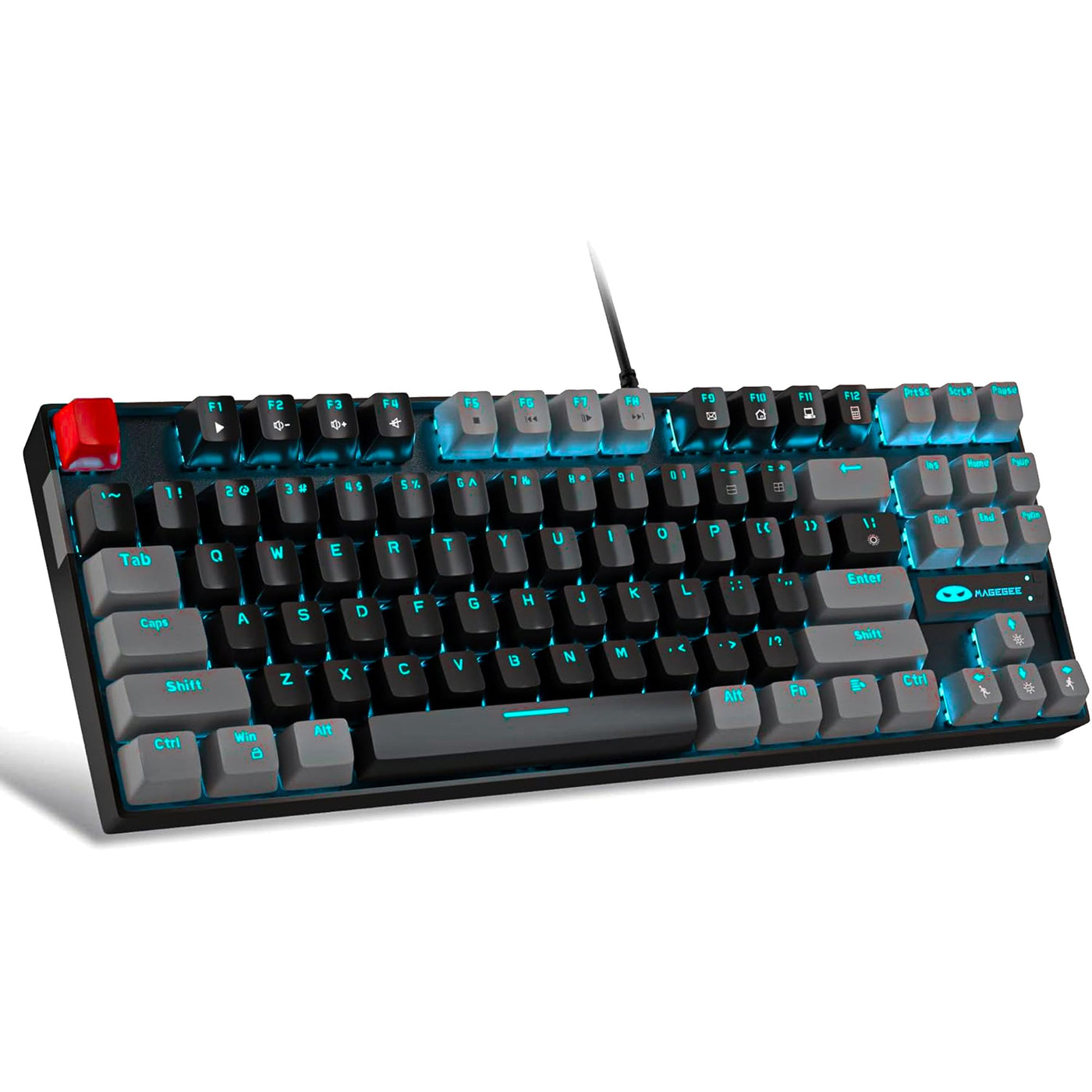 Tastatura Mecanica Gaming MageGee, Red Switch, 75%, iluminare LED, Negru / Gri - Imagine 1