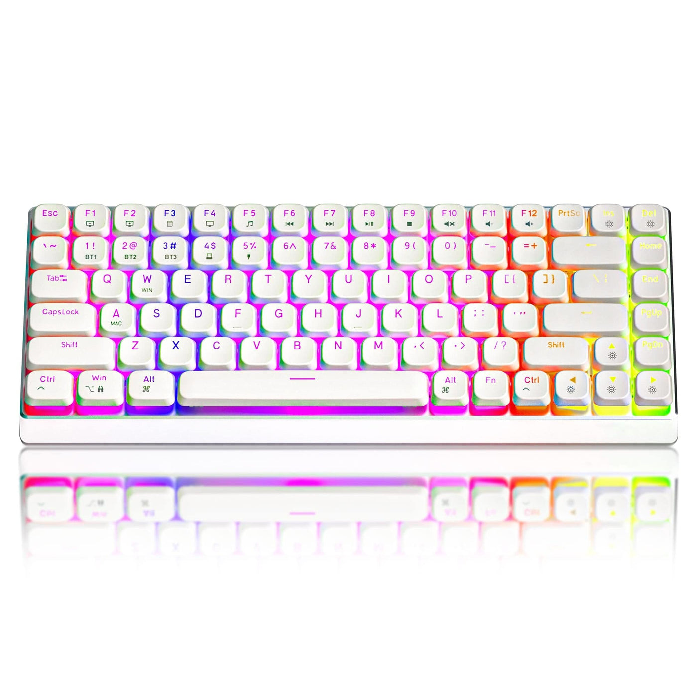 Tastatura Mecanica Gaming Timebox, Brown Switch, Wireless, Bluetooth, Alb - Imagine 1