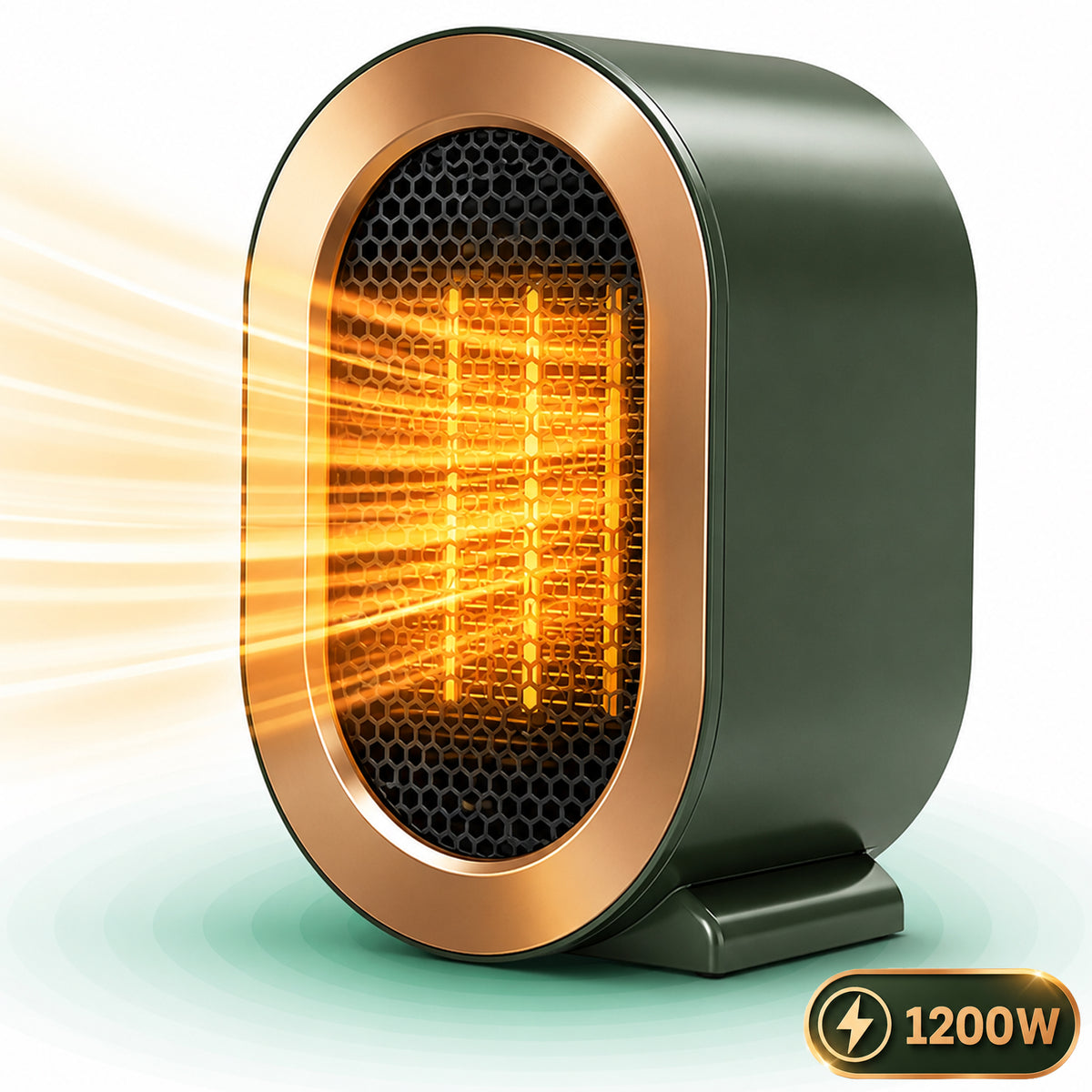 Aeroterma ceramica electrica Timebox, compact si silentios, Verde
