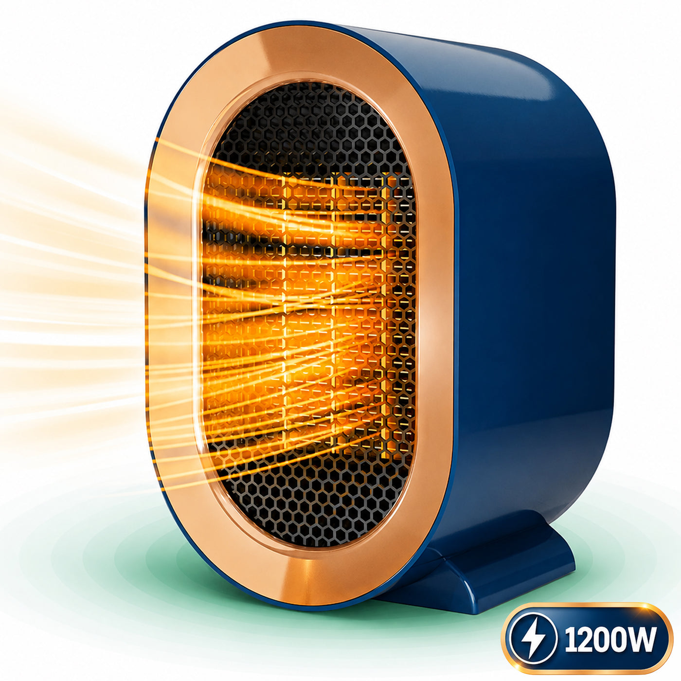 Aeroterma ceramica electrica Timebox, compact si silentios, Albastru