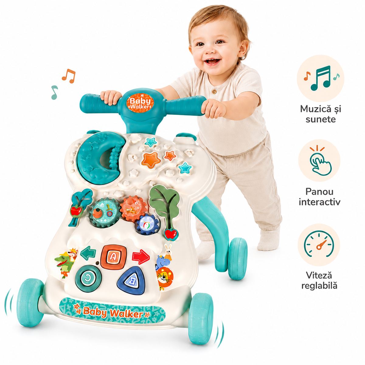 Antemergator Multifunctional 6-18 luni, Timebox cu Muzica si Jocuri