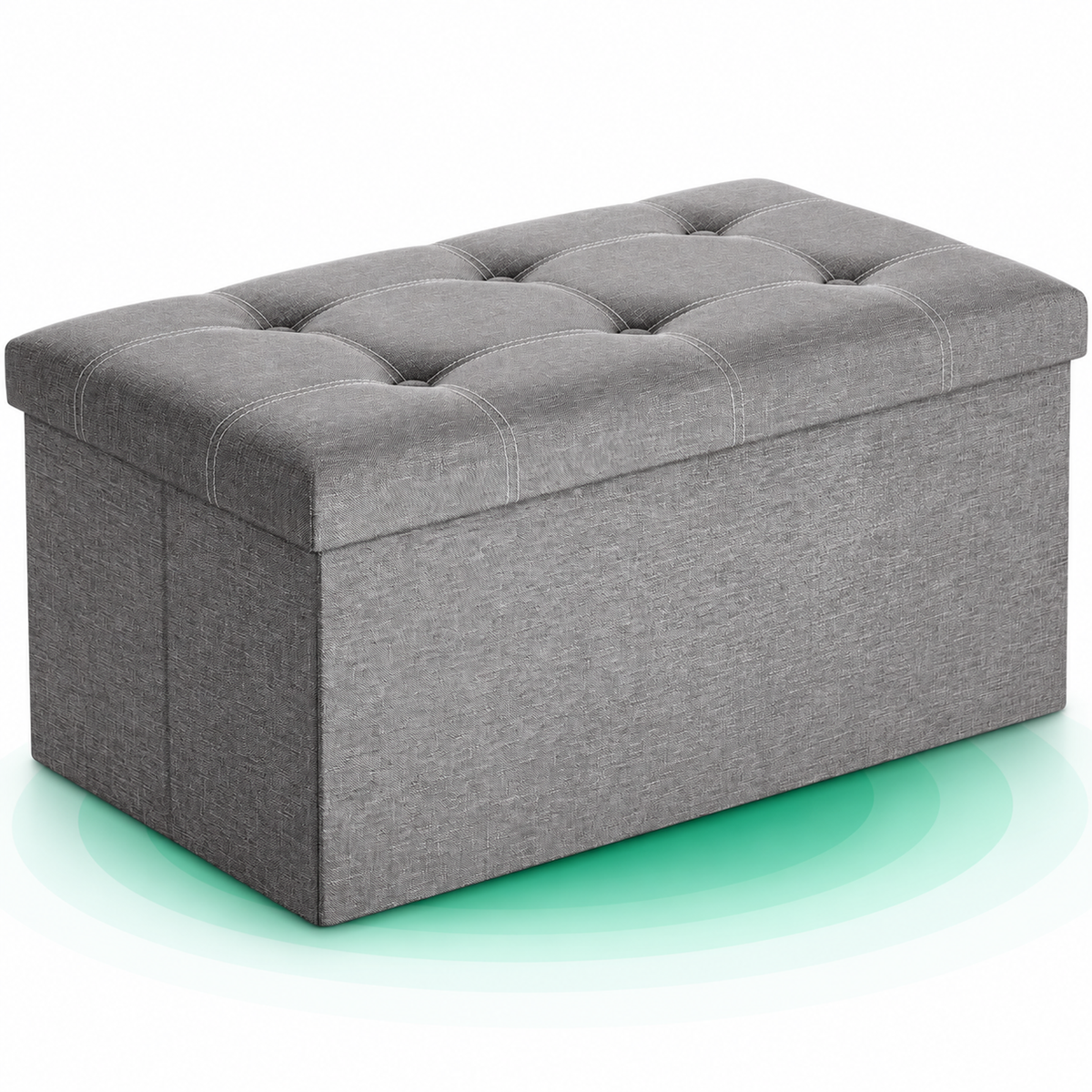 Bancuta pliabila cu spatiu de depozitare, 89 litri, textil tip in si MDF, sezut captusit, maxim 300 kg, 76x38x38 cm, mar