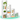 Biblioteca in trepte cu 10 compartimente deschise, PAL 15 mm, 129,5 x 29 x 129,5 cm, alb