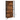Biblioteca, raft cu 4 niveluri, cadru otel si polite din MDF, 74x30x155cm, maro rustic si negru