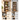 Biblioteca, raft cu 4 niveluri, cadru otel si polite din MDF, 74x30x155cm, maro rustic si negru
