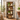 Biblioteca, raft cu 4 niveluri, cadru otel si polite din MDF, 74x30x155cm, maro rustic si negru