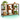 Biblioteca, raft cu 6 unitati de depozitare, din lemn, 33x120x80 cm, maro rustic