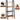 Biblioteca tip scara, cadru otel cu 4 polite din MDF, stil industrial, 56x34x138cm, maro rustic