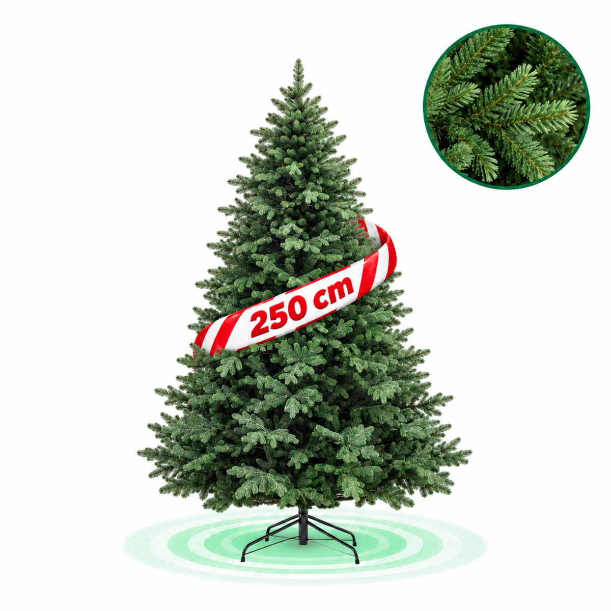 Brad artificial de Crăciun Alpin, verde, 3D, 250 cm