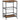 Carucior bar pe roti cu suport pentru 5 sticle si pahare, 40x60x82 cm, maro vintage si negru