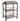 Carucior de servire pe roti pentru bucatarie, 3 polite, tava detasabila, stil industrial, 40x72x86cm, gri stejar