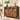 Comoda cu 3 usi din sticla, cadru metalic, stil industrial, 35x100x75 cm, maro rustic