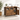 Comoda cu 3 usi din sticla, cadru metalic, stil industrial, 35x100x75 cm, maro rustic