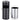 Cos de gunoi cu scrumiera, galeata detasabila, metal si inox, 12,3 l, 25x25x61 cm, negru