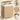 Cos rufe din tesatura tip ratan, 100L cu 2 compartimente si roti, 47x38x65 cm, bej natur