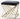 Taburet cadru metalic auriu, sezut catifea neagra, 47x46x46 cm