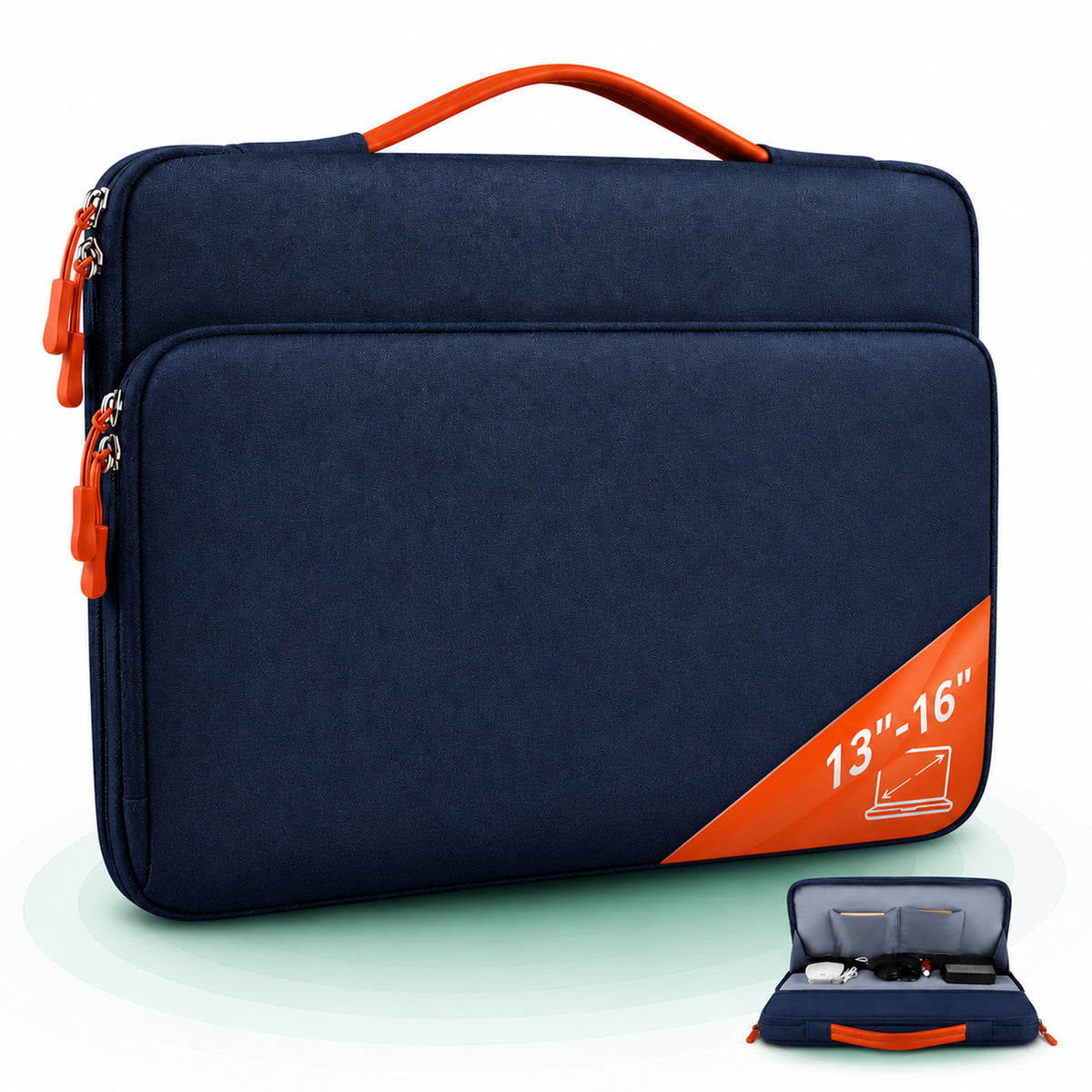 Geanta laptop portabila, 13'', 14'', 15'', 16'' inch, ultrabook, Albastru