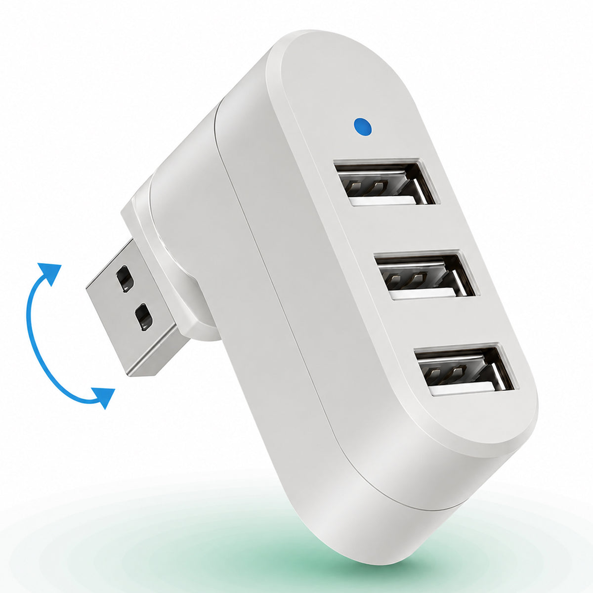 Hub USB extern 3 in 1, Adaptor cu 3 porturi, USB 3, Alb