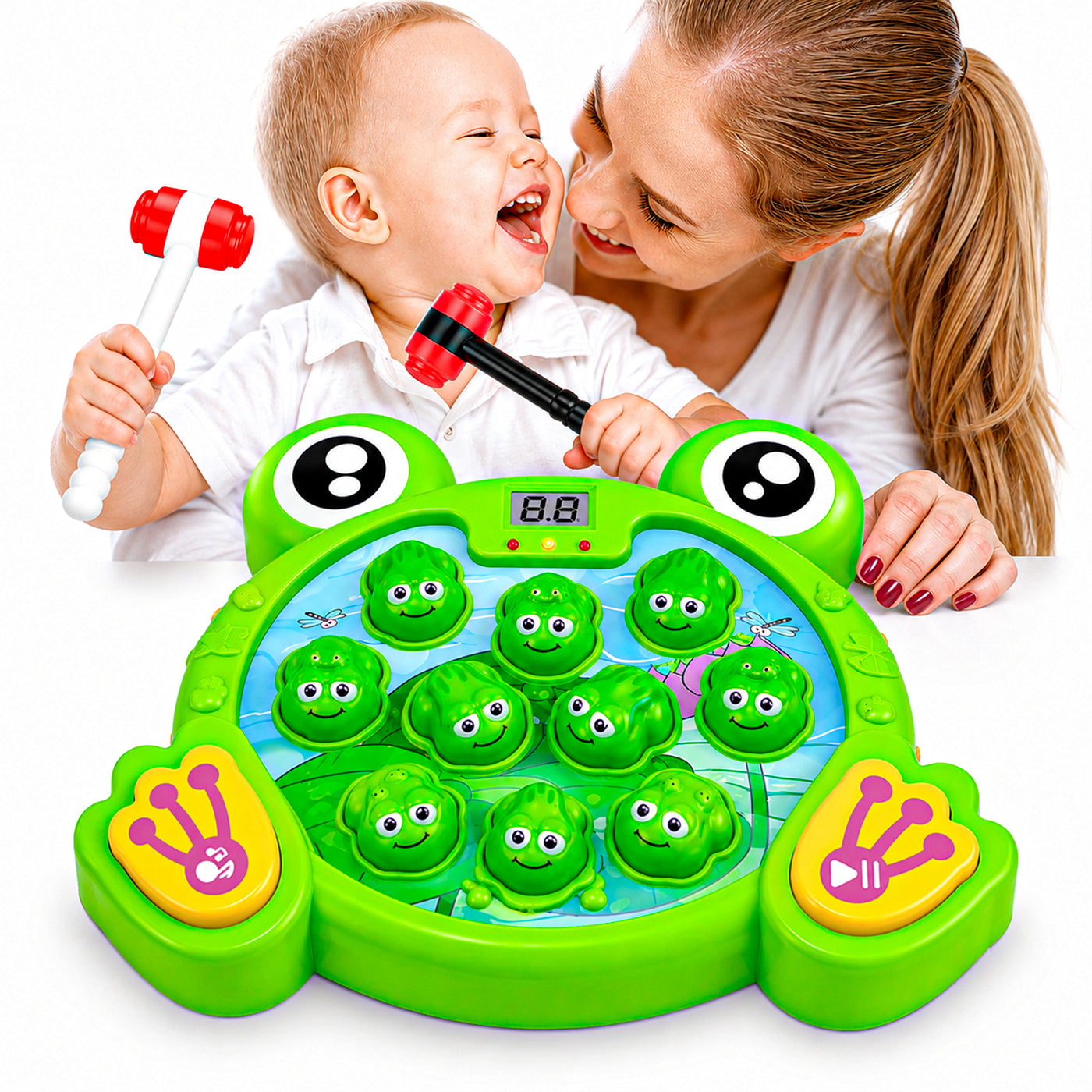 Joc Interactiv Timebox, "Loveste Broscuta" cu 2 Ciocanele, Verde