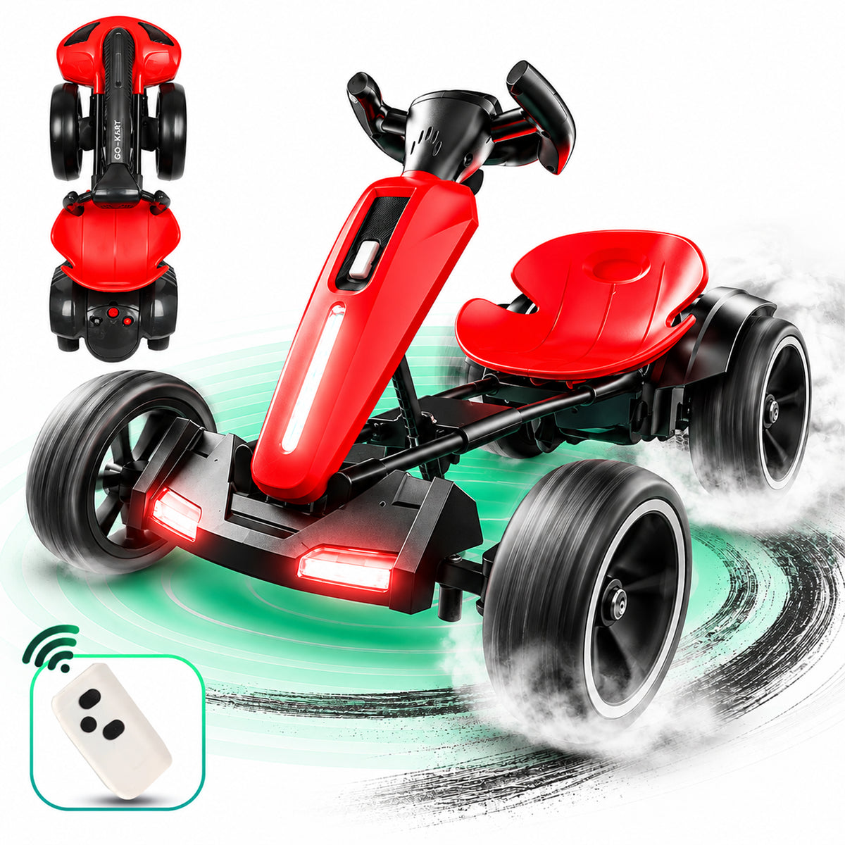 Kart electric copii, Pliabil si portabil, 4 roti off-road, Baterie 6V/12V