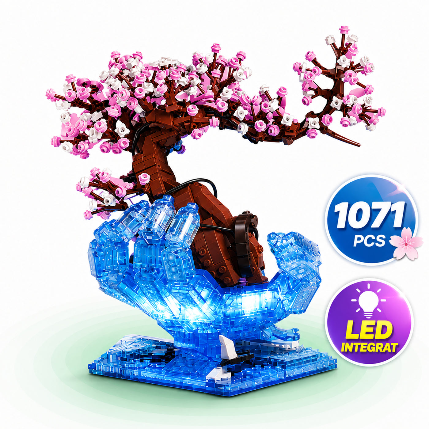 Set Constructie 3D Timebox, Model Cherry Blossom LED, Multicolor