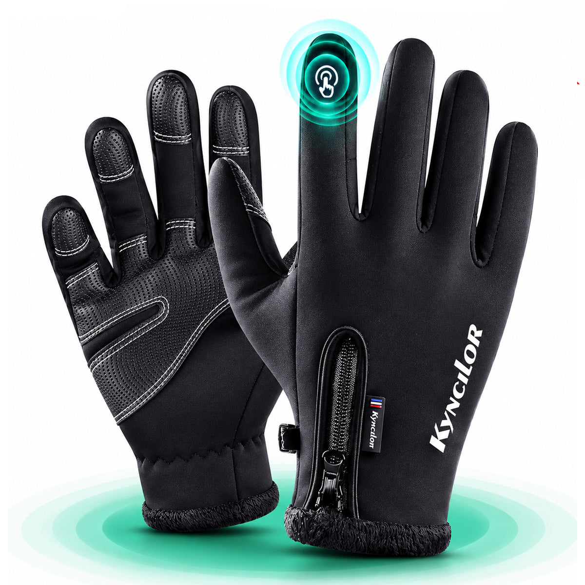 Manusi sport, aderenta pentru ski, ciclism, culoare negru, Unisex, marime S