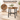 Masa rotunda industriala, blat PAL, cadru otel, 80x75 cm, maro rustic cu negru