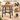 Masa rotunda industriala, blat PAL, cadru otel, 80x75 cm, maro rustic cu negru