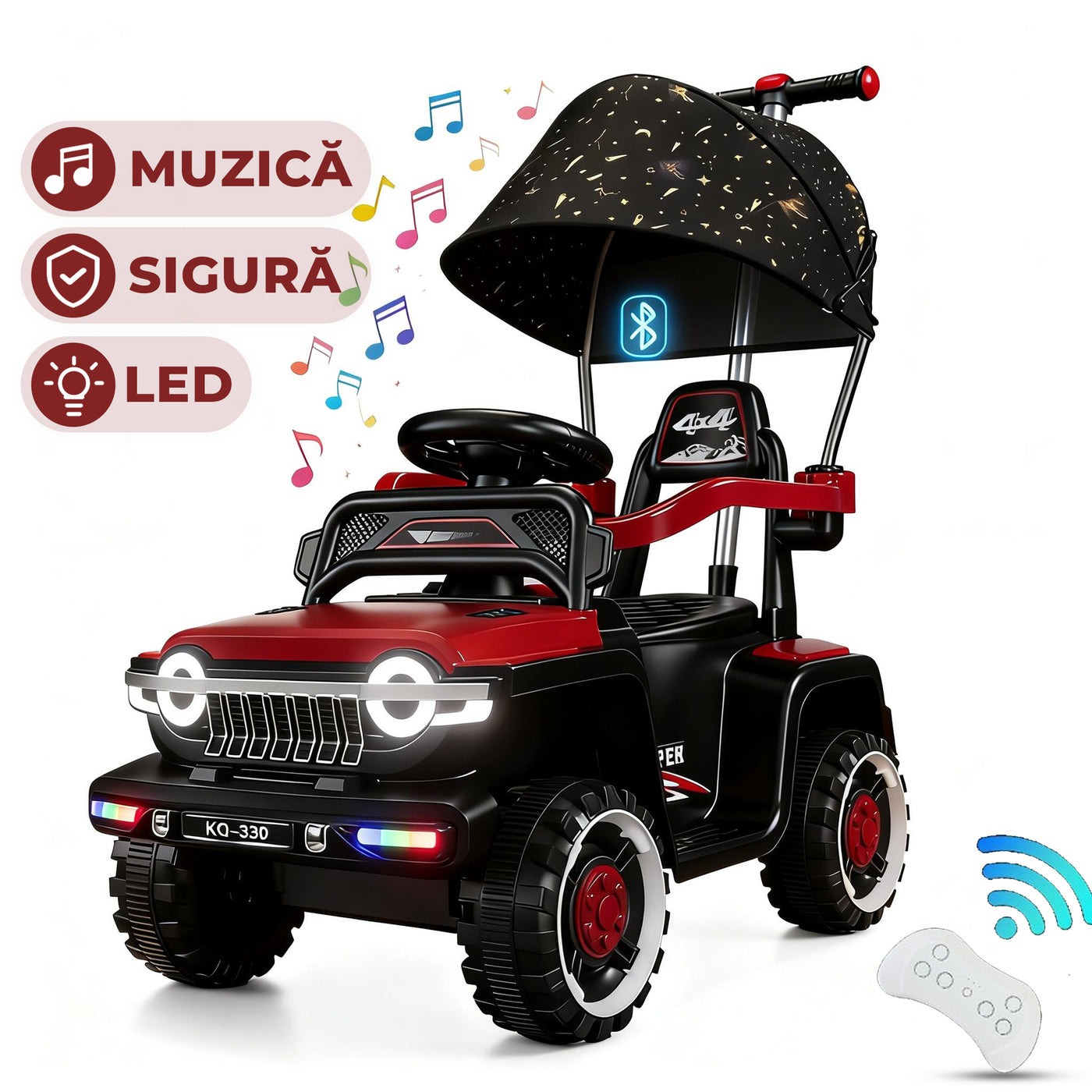 Masinuta electrica copii, Off-road, dubla sau simpla tractiune, Rosu