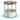 Masuta de cafea rotunda cu cos de stofa, stil modern, 45x50cm, gri