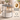 Masuta de cafea rotunda cu cos de stofa, stil modern, 45x50cm, gri