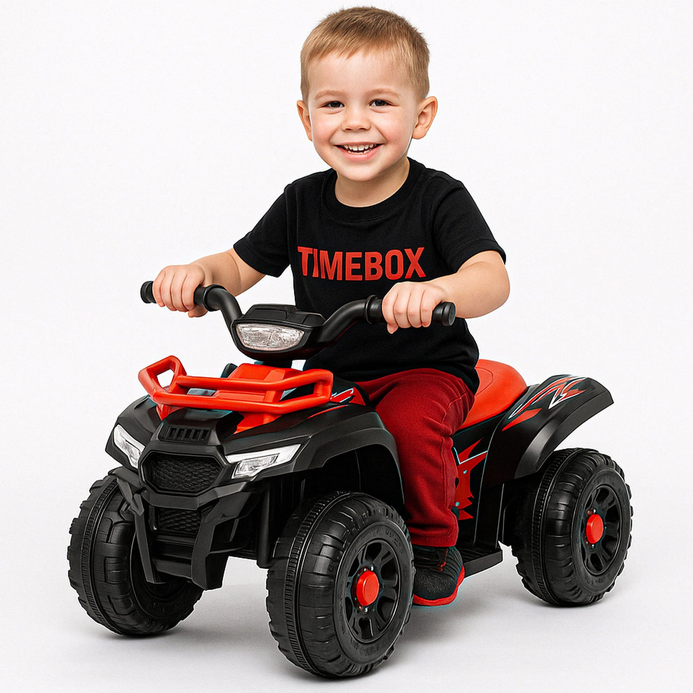 ATV electric copii 1, 6 ani, Motor dublu Constructie stabila, Rosu - Imagine 1