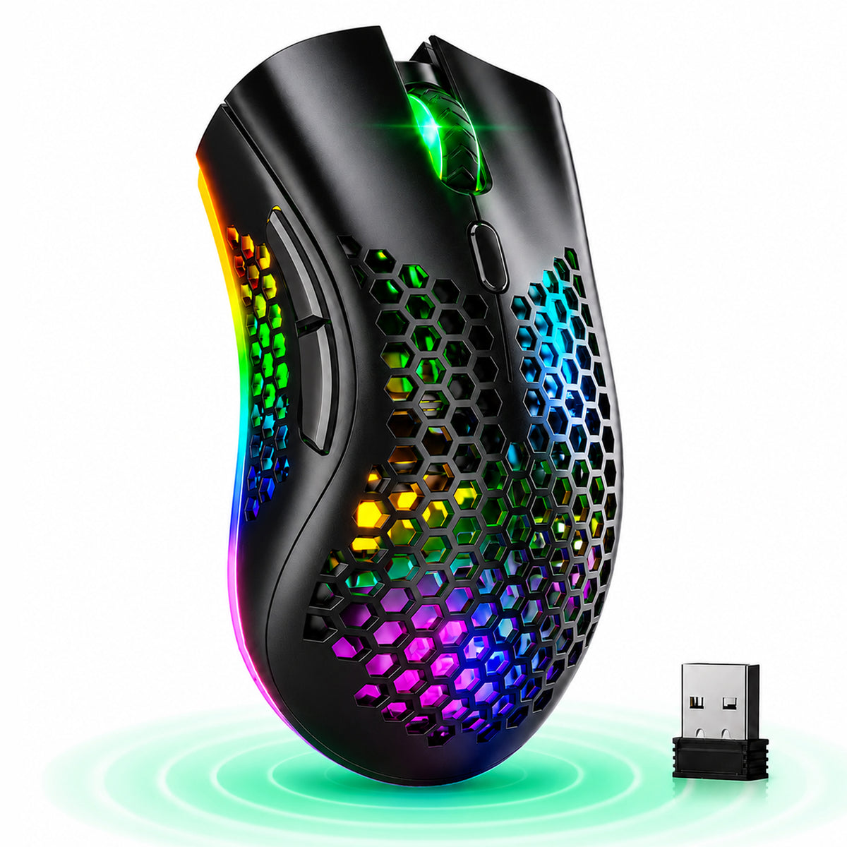 Mouse gaming wireless Timebox, ultrausor 95g, FastCharge, USB, 4 GHz, Negru