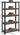 Raft cadru metalic modular pentru depozitare, 5 polite, 150x75x30cm, sarcina 650 kg, maro rustic