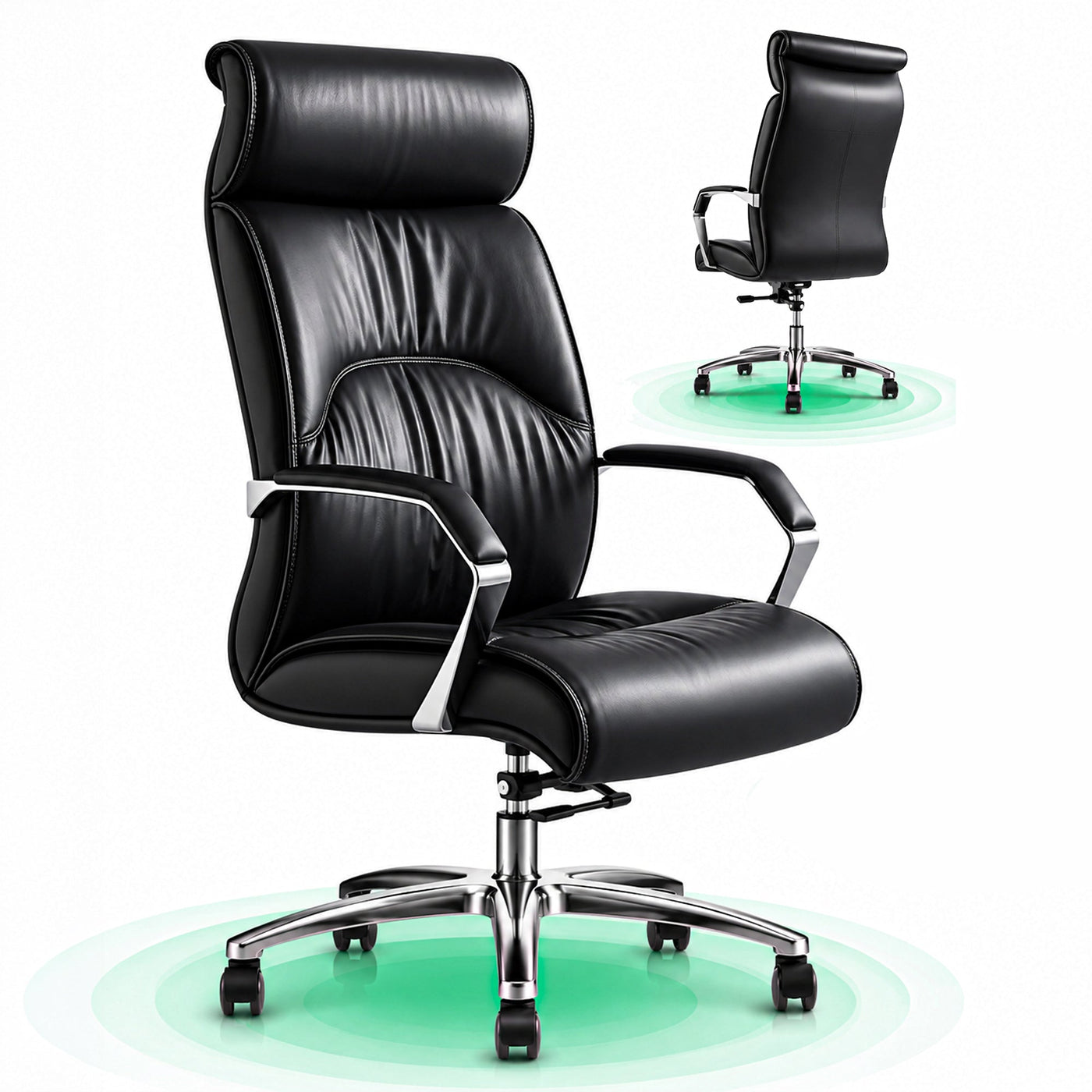 Scaun ergonomic de birou Timebox, 360°, home office sau spatii comerciale, Negru