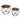 Set 2 masute de cafea rotunde cu blat detasabil, 50x40 si 40x36 cm, maro rustic si negru