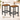 Set 2 scaune bar inalte, sezut dreptunghiular, cadru din otel, 40x30x65cm, stil industrial, maro rustic si negru