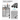 SONGMICS Cos de rufe cu 4 saci detasabili, structura metalica pe roti, 4x35L, 87x38x81cm, gri