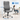 SONGMICS Scaun de birou ergonomic, reglabil pe inaltime, functie balans, maxim 120 kg, 63x63x120 cm, gri