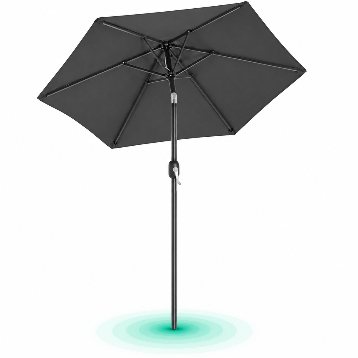 SONGMICS Umbrela de gradina 200 cm, inclinare dubla 30°, poliester UPF 50+, cadru metalic, gri