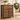 VASAGLE Comoda depozitare cu 2 sertare si polite, usi tip jaluzea, stil industrial, 30x70x80 cm, maro rustic