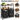 VASAGLE Cos de rufe, cu 2 saci detasabili, 2 rafturi, capacitate de 46L per sac, 73x33x72cm , maro rustic si negru